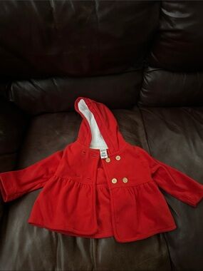 Baby Red Hooded Peacoat Jacket - carters